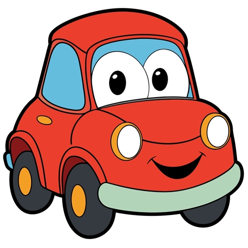 Car Theme Red Compact Car Transparent Sticker